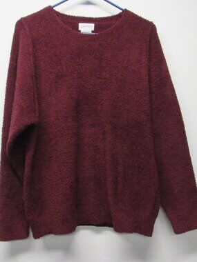 Softies Marshmallow Crewneck Wine Color Pullover Sweater Women's sz S Oversized